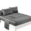 Silky Satin Sheets Fitted Double Grey