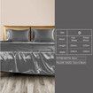 Silky Satin Sheets Fitted Double Grey