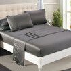 Silky Satin Sheets Fitted Double Grey