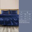 Silky Satin Sheets Fitted Double Blue