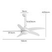 Ceiling Fan 52'' DC Motor Wood White