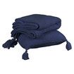 Knitting Throw Blanket Cushion Navy