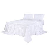 4pcs Queen Size 100% Bamboo Bed Sheet Set in White Colour