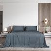 4pcs Queen Size 100% Bamboo Bed Sheet Set in Charcoal lColour