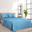 4pcs King Size 100% Bamboo Bed Sheet Set in Blue Colour