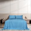 4pcs Double Size 100% Bamboo Bed Sheet Set in Blue Colour