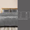 Silky Satin Quilt Cover Set Bedspread Dark Grey Super King