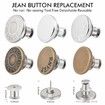 12 Sets Button Pins for Loose Jeans,No Sew and No Tools Instant Replacement Snap Tack Pant Button,Reusable and Adjustable Metal Pants Button Tightener