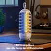 Cordless Bug Zapper Outdoor and Wireless Mosquito Zapper Portable Camping Fly Trap 2500mAh Electric Ideal for Traps (White)