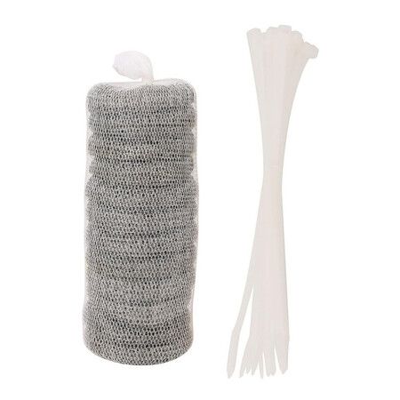 12 Pieces Lint Traps Washing Machine Stainless Steel Lint Snare Traps Laundry Mesh Washer Hose Filter with 12 Pcs Cable Ties