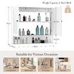 Bathroom Mirror Cabinet Medicine Shaver Shaving Storage Organiser Wall Bath Vanity Cupboard Toilet Shelves Furniture Organizer with 2 Doors White