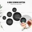 Premium 100 Pcs Resin Sewing Buttons,Eco-Friendly 4-Hole Craft Buttons,5 Sizes of Black Round Mixed Buttons Suitable for Sewing,DIY and Holiday Decoration (Black & White)