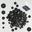 Premium 100 Pcs Resin Sewing Buttons,Eco-Friendly 4-Hole Craft Buttons,5 Sizes of Black Round Mixed Buttons Suitable for Sewing,DIY and Holiday Decoration