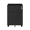 2 Drawer File Cabinet Under Desk Steel Office Filing Furniture Black Metal Locking Document Storage Organiser Vertical Mobile Unit On 5 Wheels