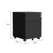 2 Drawer File Cabinet Under Desk Steel Office Filing Furniture Black Metal Locking Document Storage Organiser Vertical Mobile Unit On 5 Wheels