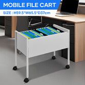 Steel File Folder Holder Trolley Office White Metal Filing Storage Cabinet A4 Suspension Hanging Document Organiser Furniture Rolling Cart