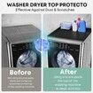 2PCS Silicone Washer Dryer Top Covers Non-Slip 65*60cm Mat Protector for Laundry Kitchen Surfaces Color Grey