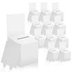 12 Pack Raffle Box Donation Box for Fundraising,Ballot Box Cardboard Box with Slot for Ticket and Removable Header Charity Box for Collecting Business Card Voting Contes,6 x 6 x 6 Inch