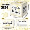 Gold Brass Donation Box Ballot Box Raffle Box Safe Suggestion Box with Raffle Tickets Cards Ballot Box with Slot Collection Box for Raffles (2 Pack)
