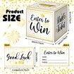 Gold Brass Donation Box Ballot Box Raffle Box Safe Suggestion Box with Raffle Tickets Cards Ballot Box with Slot Collection Box for Raffles (1 Pack)