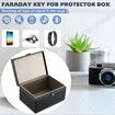 Faraday Box for Car Keys, Key Fob Protector Leather Signal Blocker Box, 17 x 12.3 x 9.5 cm