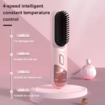 Portable Cordless Hair Straightener Brush USB Rechargeable Negative Ion Comb Color Black