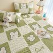 150*200cm 3p Set Latex Bedding Mat  Summer Cool Silky Pillow Case  Breathable Antibacterial Foldable Washable Kids Gift