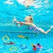 20 Pack Summer Pool Diving Swimming Toys for Kids, Fun Swim Games Sinking Set, Include Torpedo Gems Shark Rings Sea Animals for Boys Girls