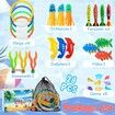 Diving Pool Toys for Kids Age 4-12,28Pcs Swimming Underwater Toys for Pool Party Favors,Summer Diving Toys with Fishes Rings Gems Mesh Bag