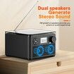 Portable CD Player with Speakers Dual,Rechargeable CD Player Bluetooth,Boombox CD Player with FM Radio,Plays CD/MP3 Disc/USB/TF,Headphone Jack