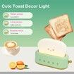 Cute Toast Lamp, Smile Face Night Light, LED Dimmable Bread Light, Rechargeable Desk Decor Lamp with Timer, Sleep Lamp for Bedroom Bedside Decorations, Aesthetic Gifts for Teen Girls, Green