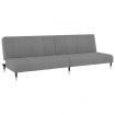 2-Seater Sofa Bed Light Grey Velvet