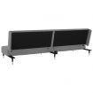 2-Seater Sofa Bed Light Grey Velvet