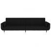 2-Seater Sofa Bed with Two Pillows Black Velvet