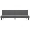 2-Seater Sofa Bed Dark Grey Velvet