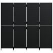 Room Divider 4 Panels Black Poly Rattan