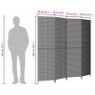 Room Divider 4 Panels Black Poly Rattan