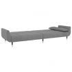 2-Seater Sofa Bed with Two Pillows Light Grey Velvet