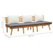 Garden Day Bed 200x65 cm Solid Wood Acacia