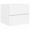 Wall-mounted Bedside Cabinet with LED Lights White