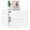 Wall-mounted Bedside Cabinet with LED Lights White
