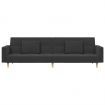2-Seater Sofa Bed with Two Pillows Dark Grey Fabric