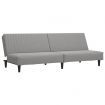 2-Seater Sofa Bed Light Grey Velvet