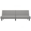 2-Seater Sofa Bed Light Grey Velvet