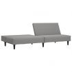 2-Seater Sofa Bed Light Grey Velvet