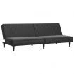 2-Seater Sofa Bed Black Faux Leather