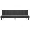 2-Seater Sofa Bed Black Faux Leather