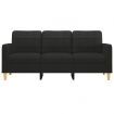 3-Seater Sofa Black 180 cm Fabric