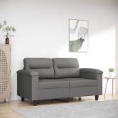 2-Seater Sofa Dark Grey 120 cm Microfibre Fabric