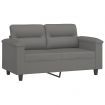 2-Seater Sofa Dark Grey 120 cm Microfibre Fabric